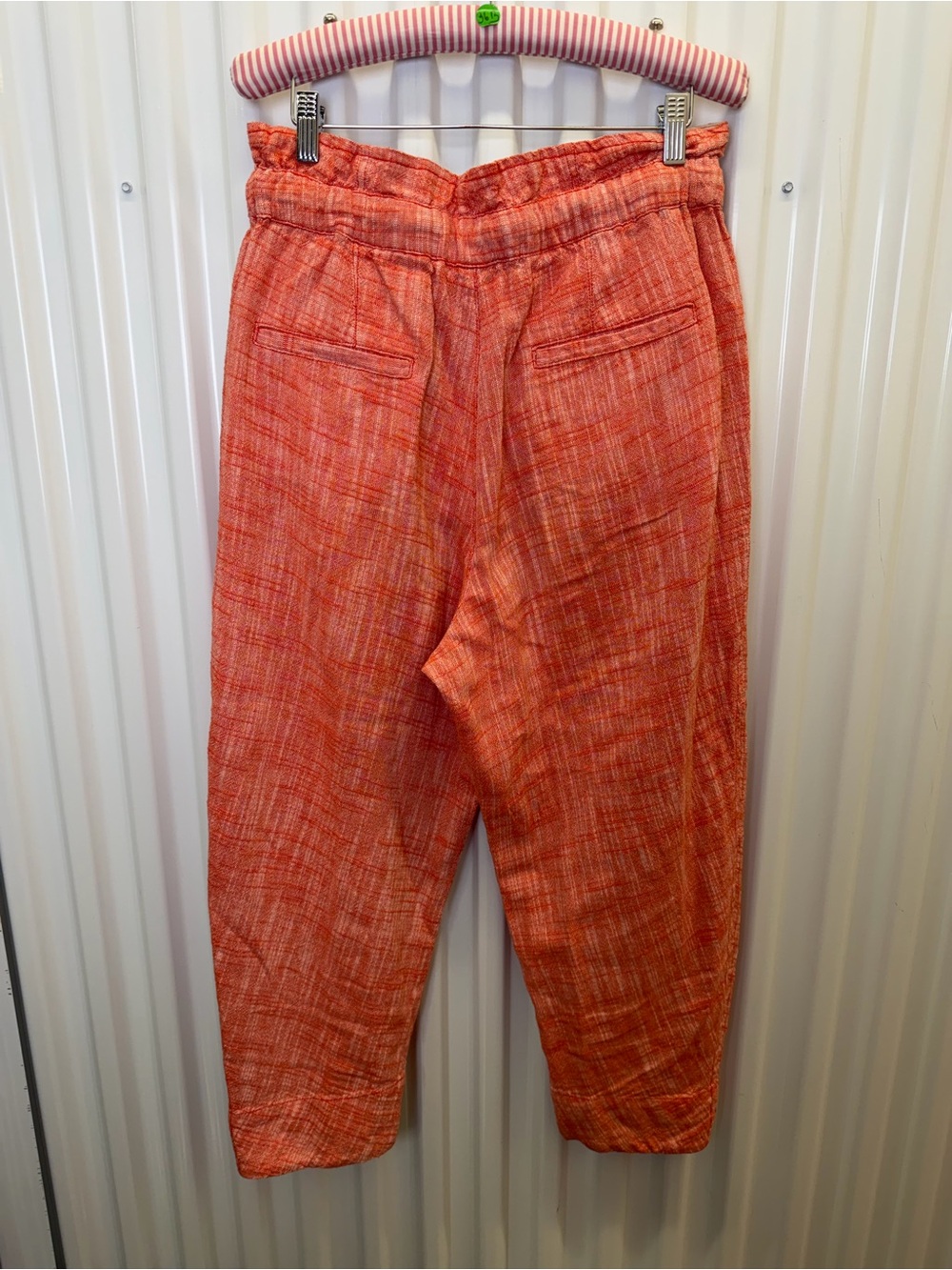 Free People Coral Linen Blend Crop Pants Drawstring Waist Size Small - Picture 2 of 5